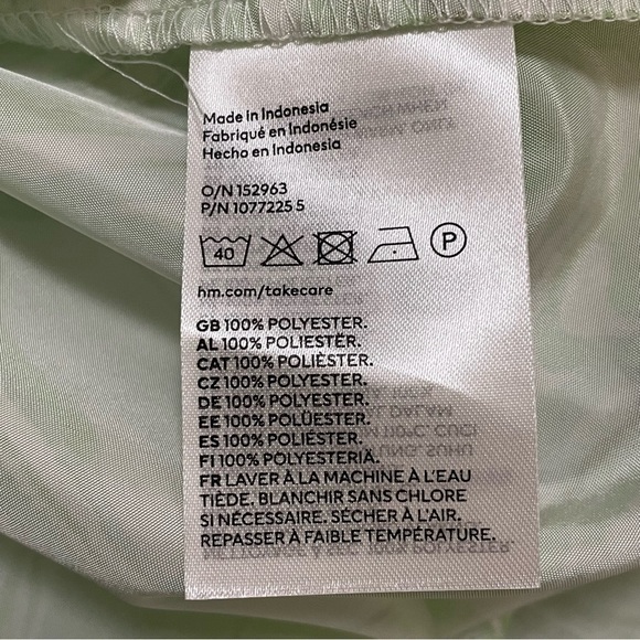 H&M WOMENS KAFTAN DRESS GREEN MARBLED V-NECK SIZE M - Picture 7 of 9